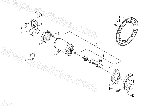 ELECTRIC START - STARTER MOTOR ASSEMBLY diagram