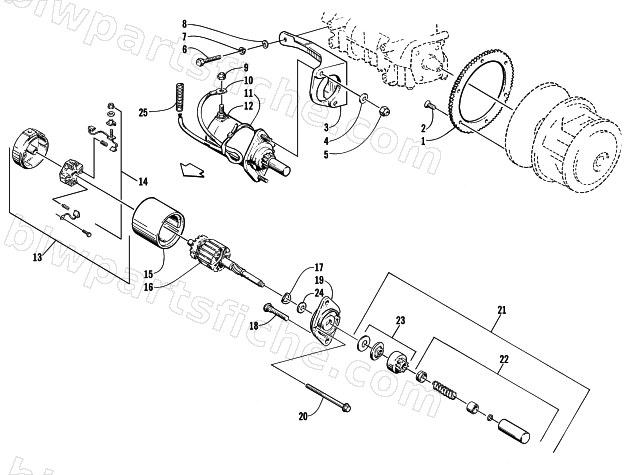 ELECTRIC START - STARTER MOTOR ASSEMBLY diagram