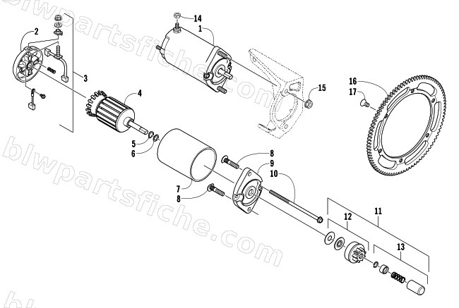 ELECTRIC START - STARTER MOTOR ASSEMBLY (OPTIONAL) diagram