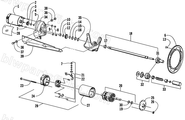 ELECTRIC START - STARTER MOTOR ASSEMBLY (OPTIONAL) diagram
