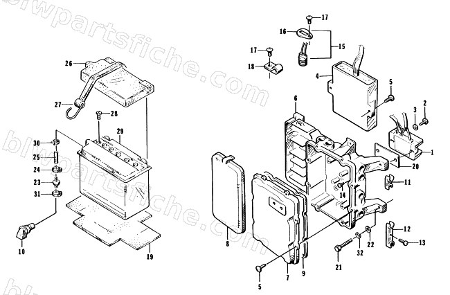 ELECTRICAL MODULE AND BATTERY diagram
