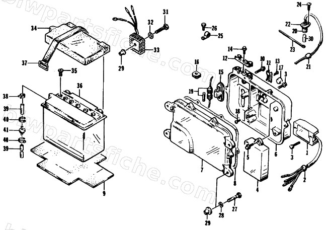 ELECTRICAL MODULE AND BATTERY diagram