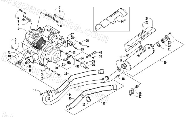 ENGINE AND EXHAUST diagram