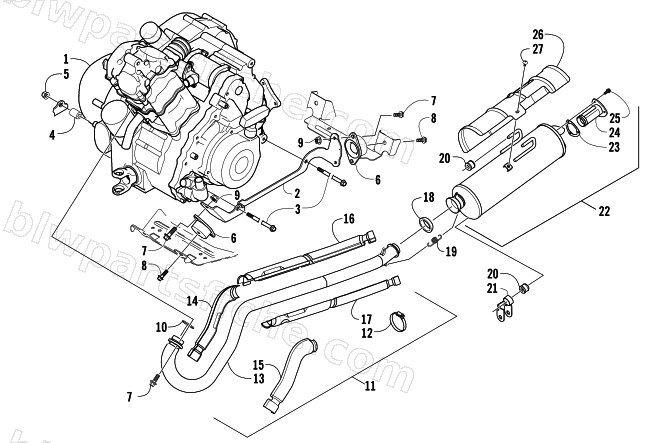 ENGINE AND EXHAUST diagram