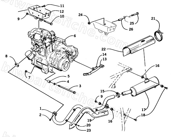 ENGINE AND EXHAUST diagram