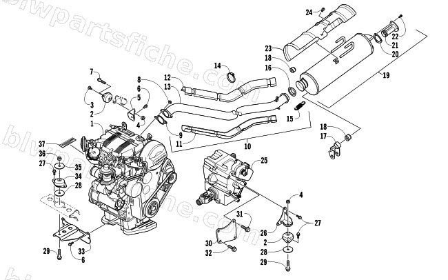 ENGINE AND EXHAUST diagram