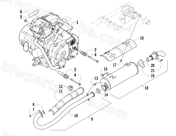 ENGINE AND EXHAUST diagram