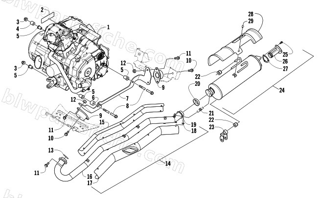 ENGINE AND EXHAUST diagram