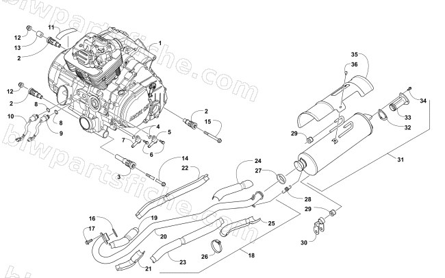 ENGINE AND EXHAUST diagram