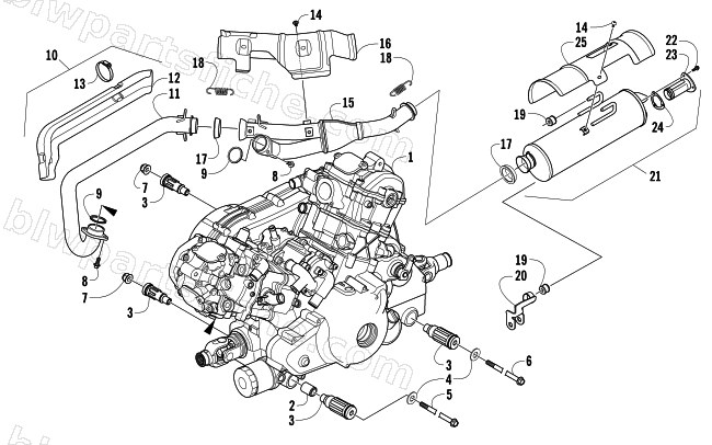 ENGINE AND EXHAUST diagram