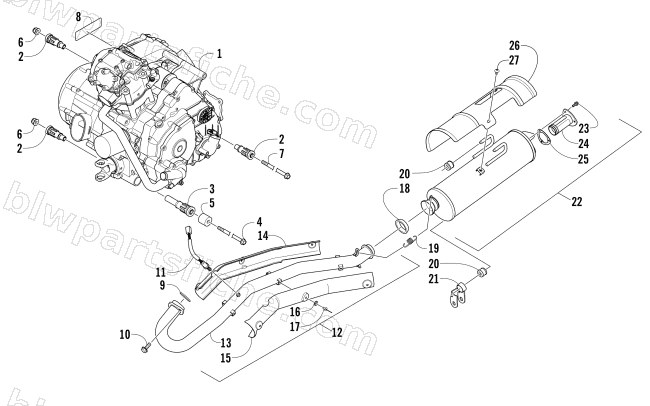 ENGINE AND EXHAUST diagram