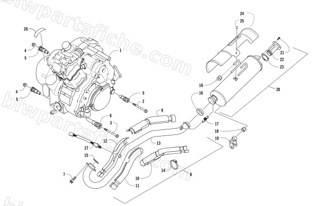 ENGINE AND EXHAUST diagram