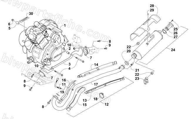 ENGINE AND EXHAUST diagram