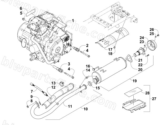 ENGINE AND EXHAUST diagram
