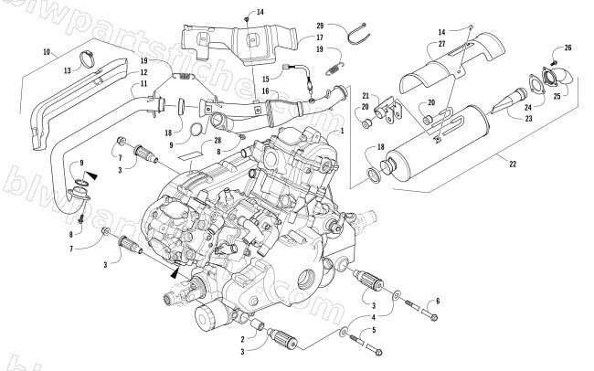 ENGINE AND EXHAUST diagram