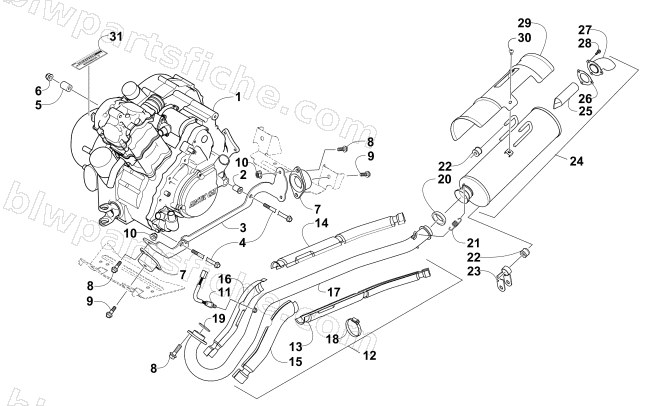 ENGINE AND EXHAUST diagram