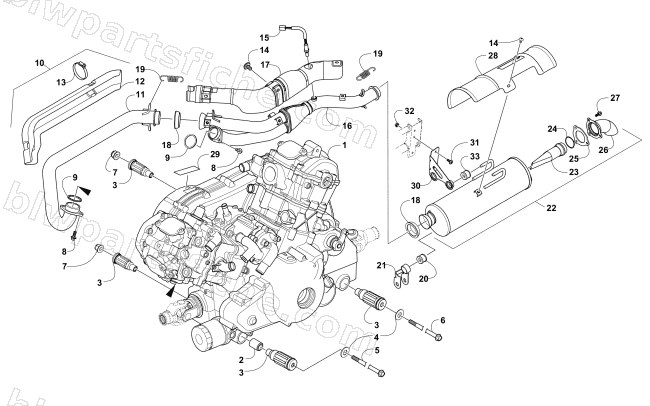 ENGINE AND EXHAUST diagram