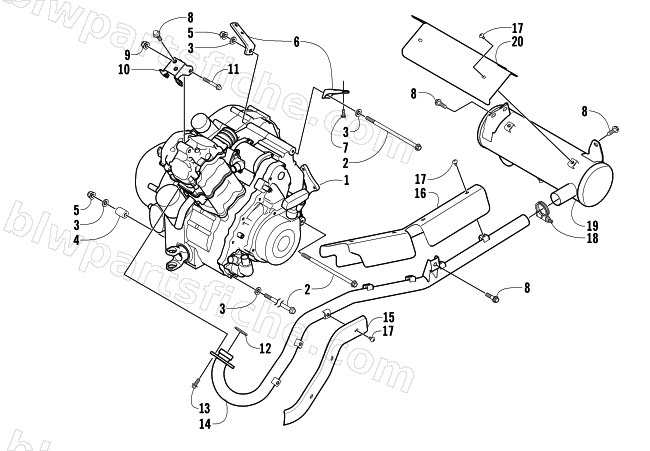ENGINE AND EXHAUST diagram