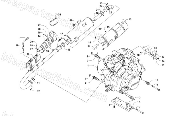 ENGINE AND EXHAUST diagram