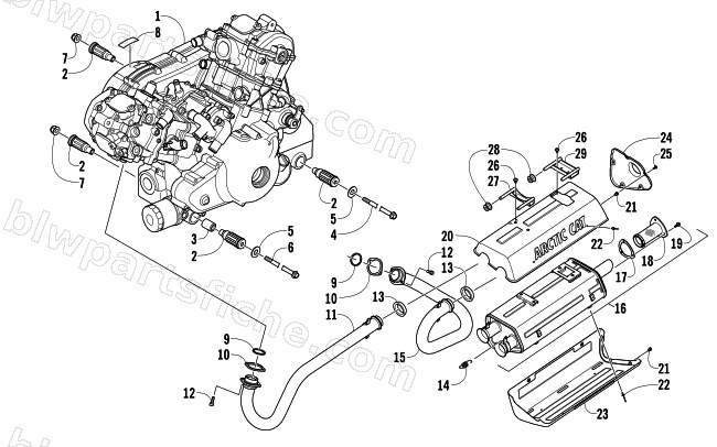 ENGINE AND EXHAUST diagram