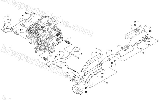 ENGINE AND EXHAUST diagram