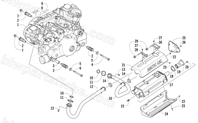 ENGINE AND EXHAUST diagram