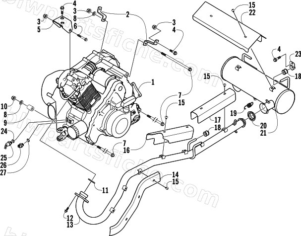 ENGINE AND EXHAUST diagram