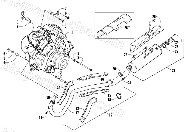 ENGINE AND EXHAUST diagram