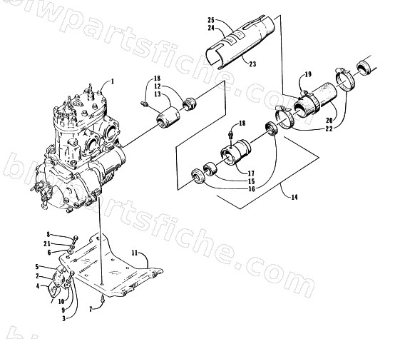 ENGINE AND RELATED ASSEMBLY diagram