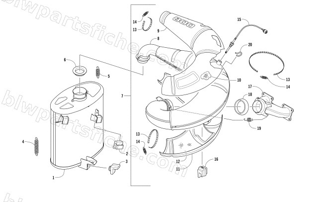 EXHAUST ASSEMBLY diagram