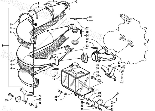 EXHAUST ASSEMBLY diagram