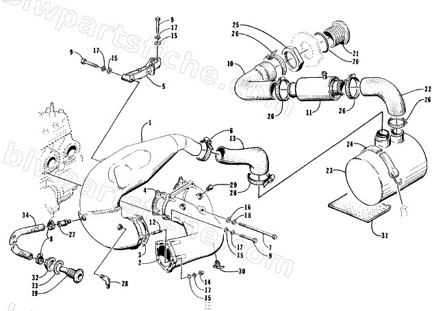 EXHAUST ASSEMBLY diagram