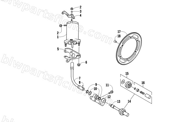 FLEX-DRIVE STARTER MOTOR ASSEMBLY diagram