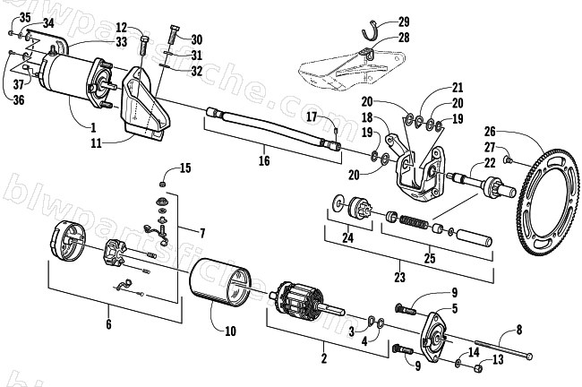 FLEX-DRIVE STARTER MOTOR ASSEMBLY diagram