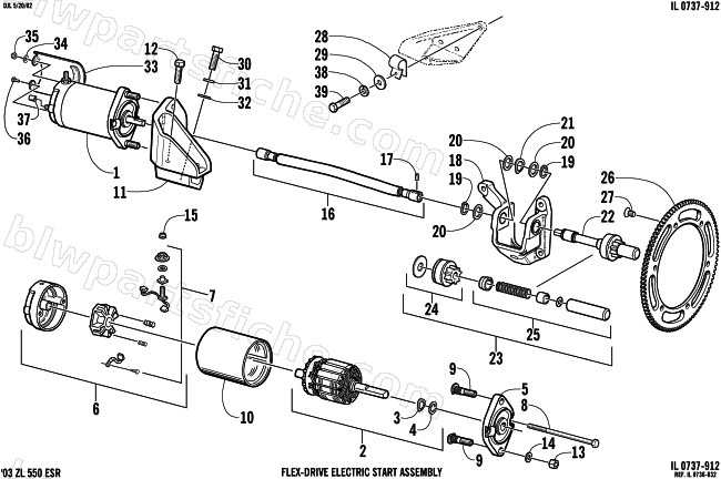 FLEX-DRIVE STARTER MOTOR ASSEMBLY diagram