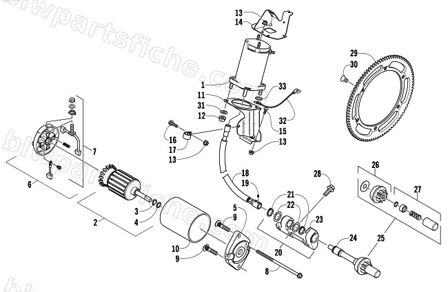 FLEX-DRIVE STARTER MOTOR ASSEMBLY diagram