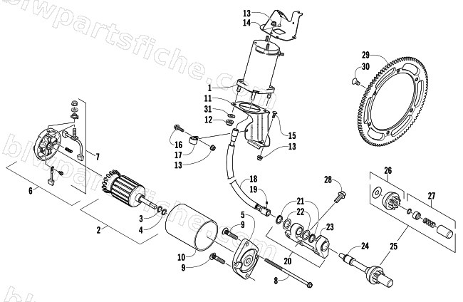 FLEX-DRIVE STARTER MOTOR ASSEMBLY diagram