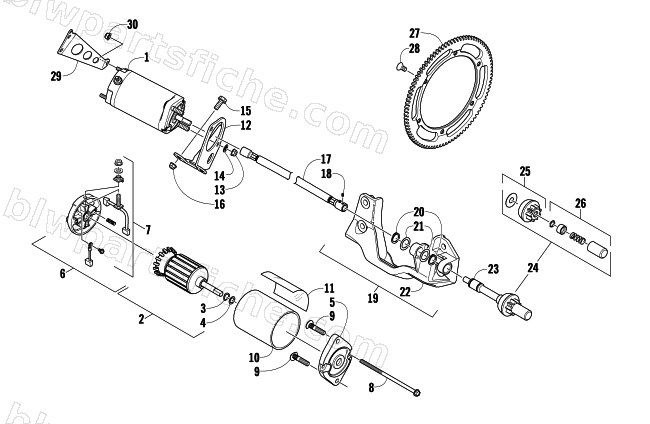 FLEX-DRIVE STARTER MOTOR ASSEMBLY diagram