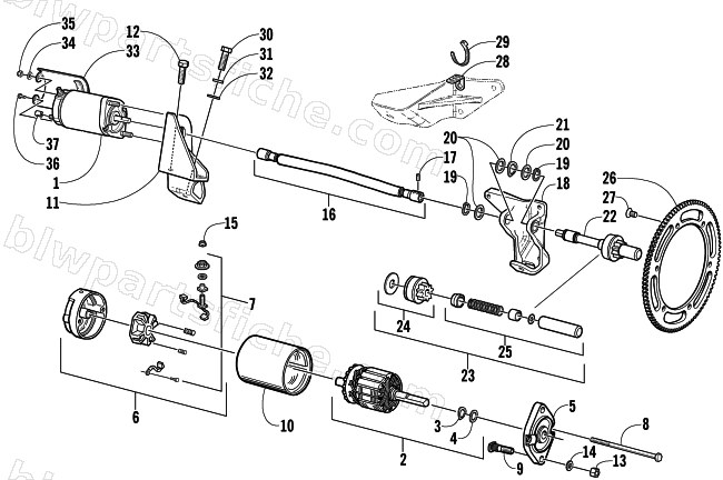 FLEX-DRIVE STARTER MOTOR ASSEMBLY (ESR) diagram