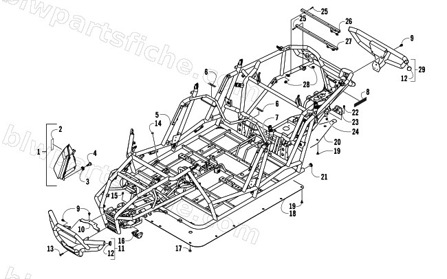 FRAME, HEADLIGHTS, AND RELATED PARTS diagram