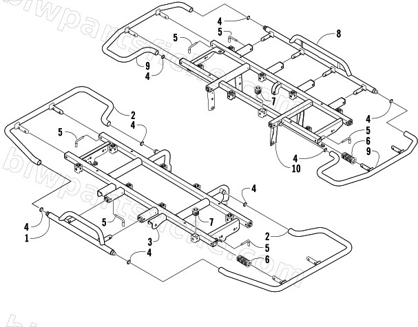 FRONT AND REAR RACK ASSEMBLIES diagram