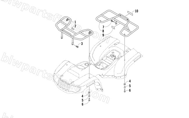 FRONT AND REAR RACK ASSEMBLY diagram