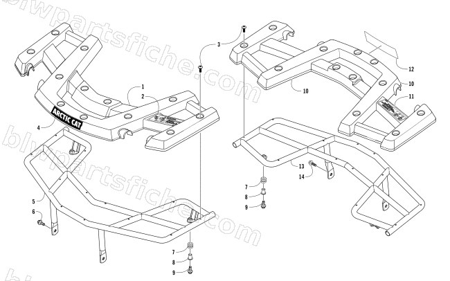 FRONT AND REAR RACK ASSEMBLY diagram