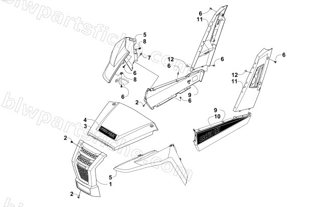 FRONT AND SIDE PANEL ASSEMBILES diagram