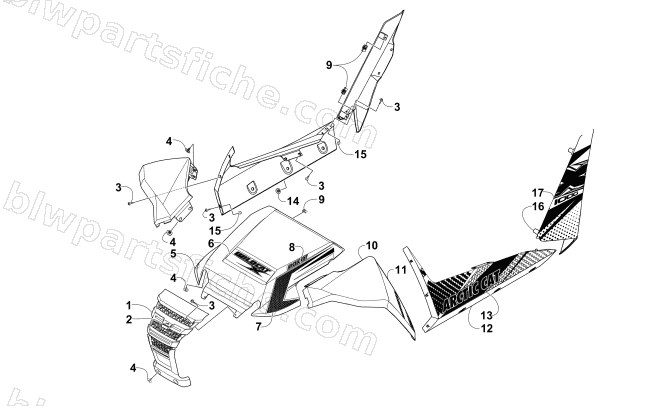 FRONT AND SIDE PANEL ASSEMBLIES diagram