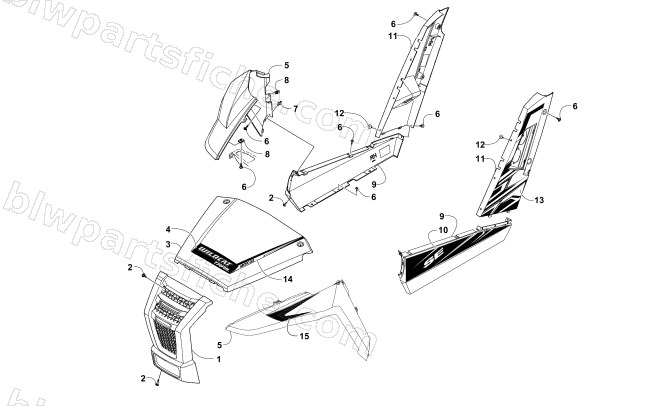 FRONT AND SIDE PANEL ASSEMBLIES diagram