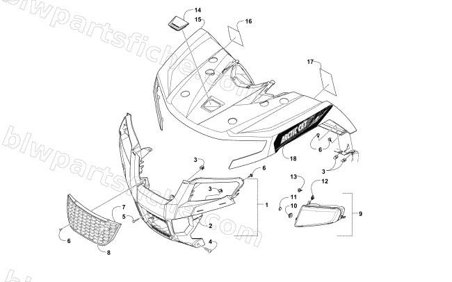 FRONT BODY PANEL AND HEADLIGHT ASSEMBLIES diagram