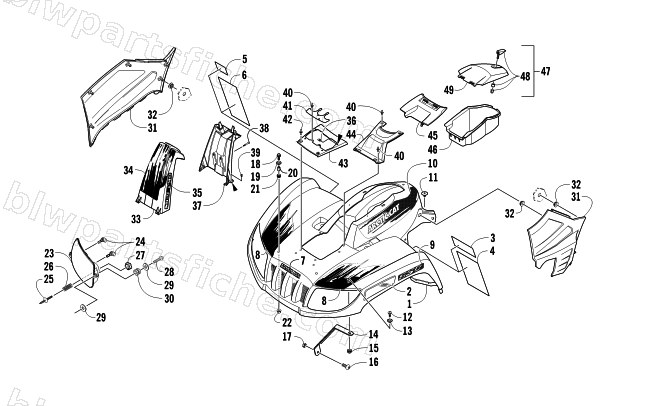 FRONT BODY PANEL AND HEADLIGHT ASSEMBLIES diagram