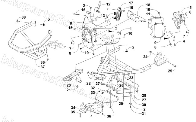 FRONT BUMPER AND FRAME ASSEMBLY diagram
