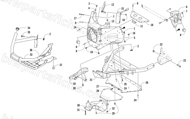 FRONT BUMPER AND FRAME ASSEMBLY diagram